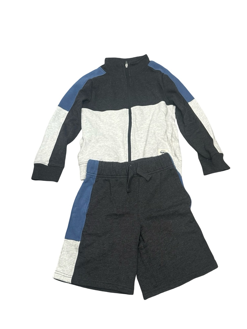 GUC OshKosh B'gosh Boys Size 6 Gray & Blue Colorblock Kids Matching Set